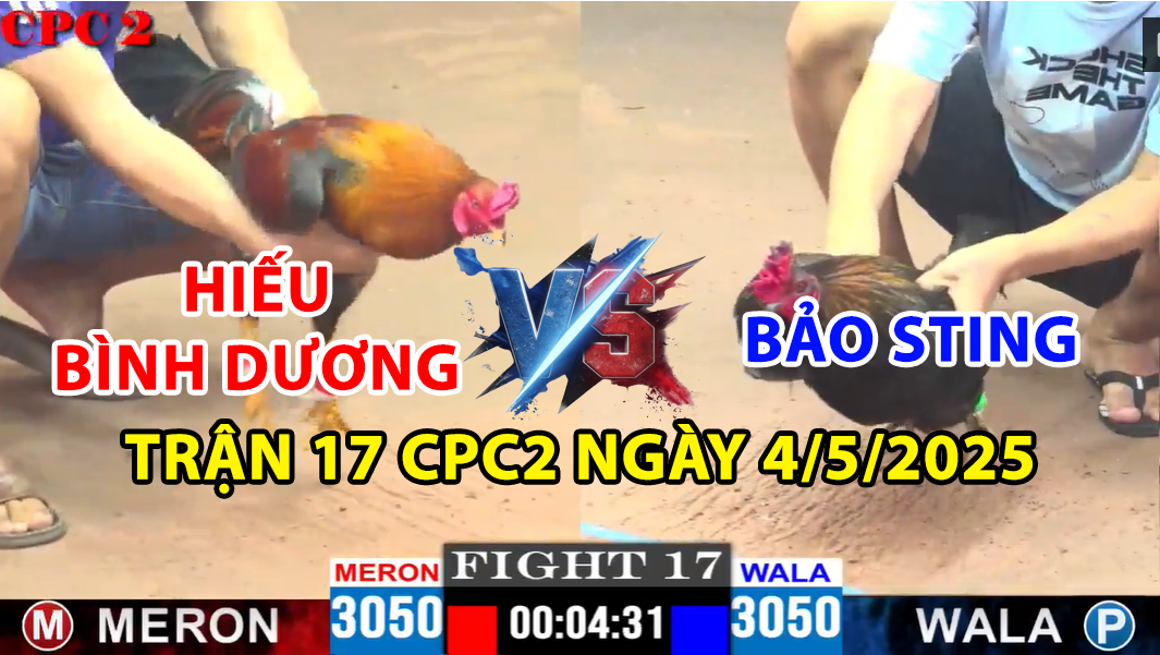 TRẬN 17 CPC2 NGÀY 4/5/2025 - HIẾU BÌNH DƯƠNG TIẾP TỤC LỤM GÀ QUE BẢO STING 9 trận 17 cpc2 ngày 4/5/2025 hôm nay giữa bảo sting vs hiếu bình dương
