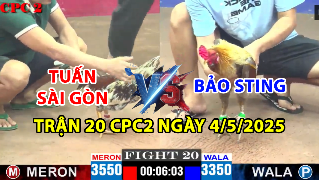 TRẬN 20 CPC2 NGÀY 4/5/2025 - ANH BẢO STING LẬT KÈO PHẢN ĐÒN 8 trận 20 cpc2 ngày 4/5/2025 hôm nay giữa tuấn sài gòn vs bảo sting
