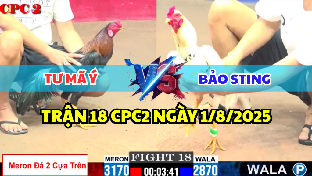TRẬN 18 CPC2 NGÀY 1/8/2025 - TƯ MÃ Ý ĐỐI ĐẦU BẢO STING 10 trận 18 cpc2 ngày 1/8/2025 hôm nay giữa tư mã ý và bảo sting