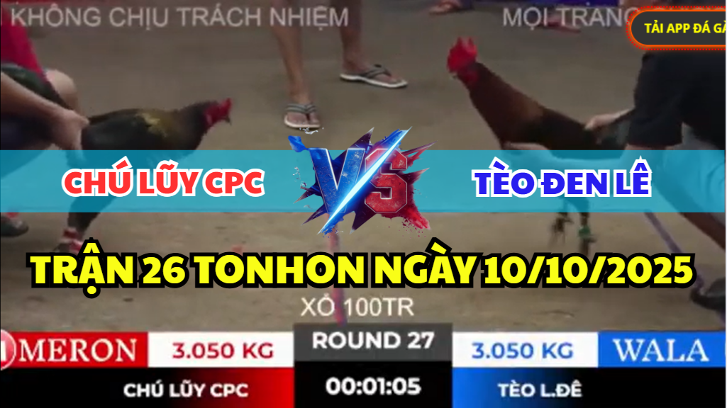 TRẬN 27 TONHON NGÀY 10/10/2025 - CHÚ LŨY CPC ĐỐI ĐẦU TÈO ĐEN LÊ 6 trận 27 tonhon ngày 10/10/2025 hôm nay